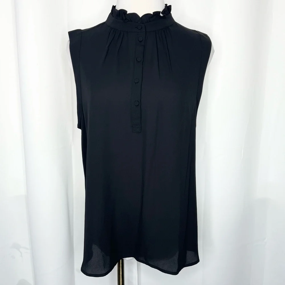 ❗️NWT❗️J.CREW Sleeveless Button Front Ruffleneck Top